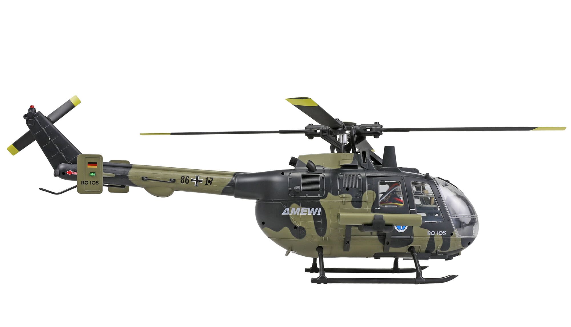 Amewi Bo105 Bundeswehr RC Hubschrauber Brushless 6-Kanal RTF