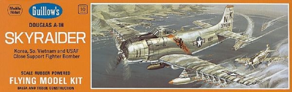 Guillow's Freiflugmodell Skyraider A1H Wurfgleiter Flieger Balsabausatz