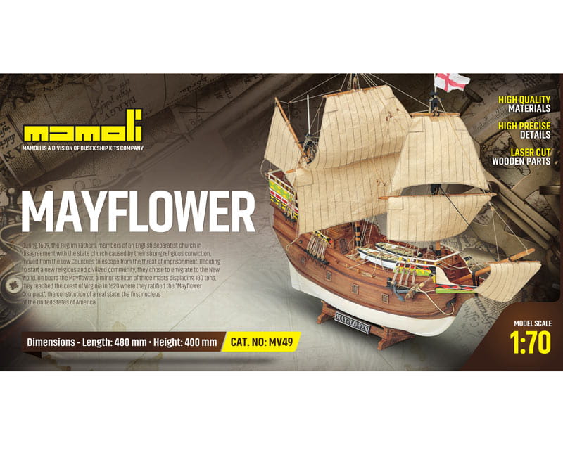 Mayflower Bausatz 1_70 Mamoli - Historisches Schiffsmodell