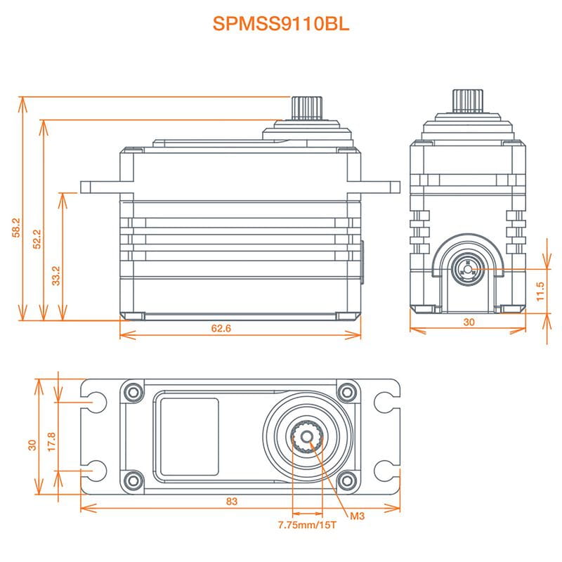 Spektrum S9110BL 1/5 Speed Metal Servo