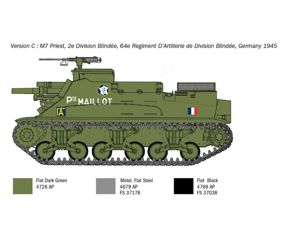 Italeri 1:35 US M-7 Priest Howitzer S Plastik Modellbau Bausatz