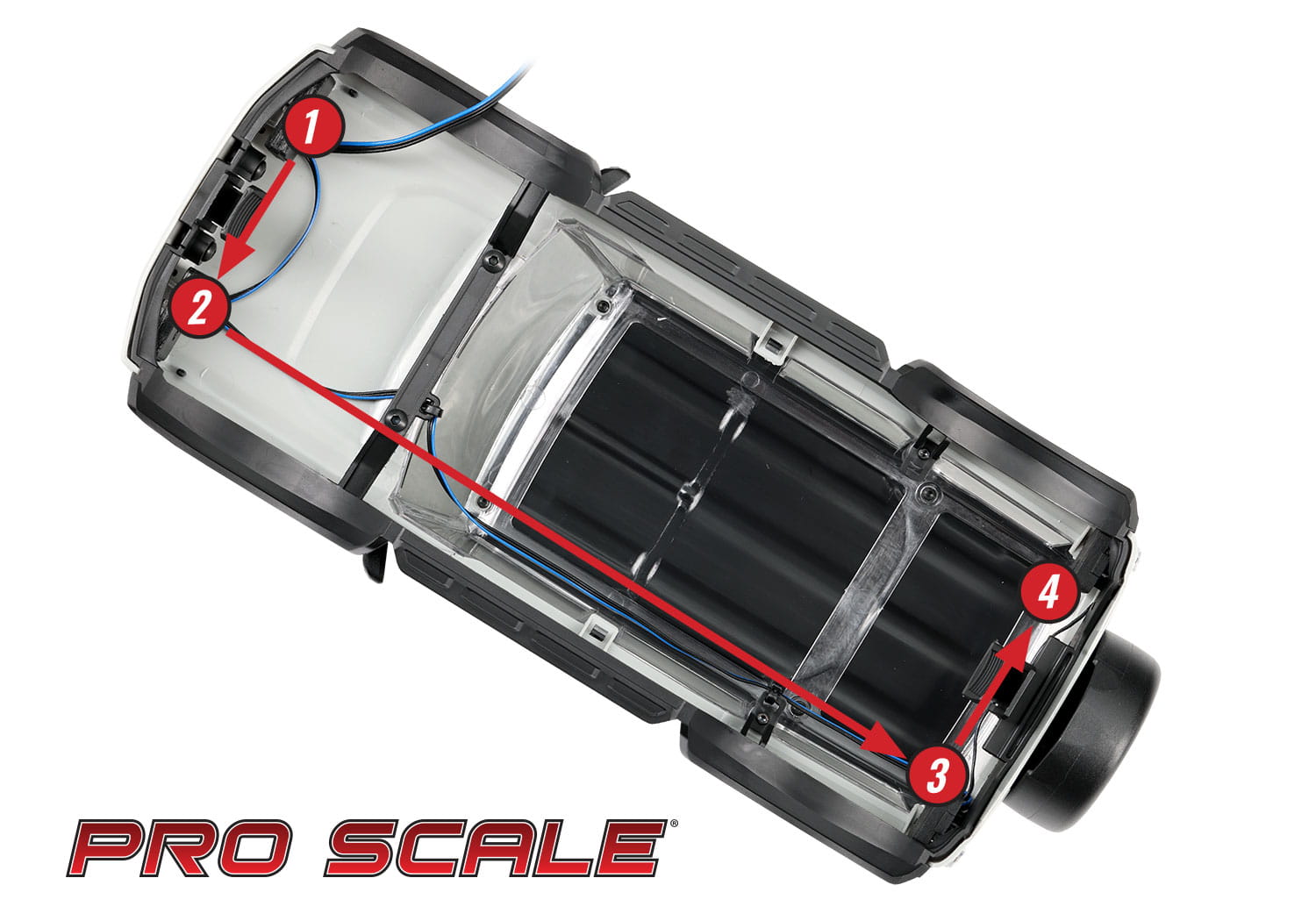 Traxxas LED Licht Set fuer TRX-4M Defender 1_18 mit Scheinwerfern und Bremslichtern