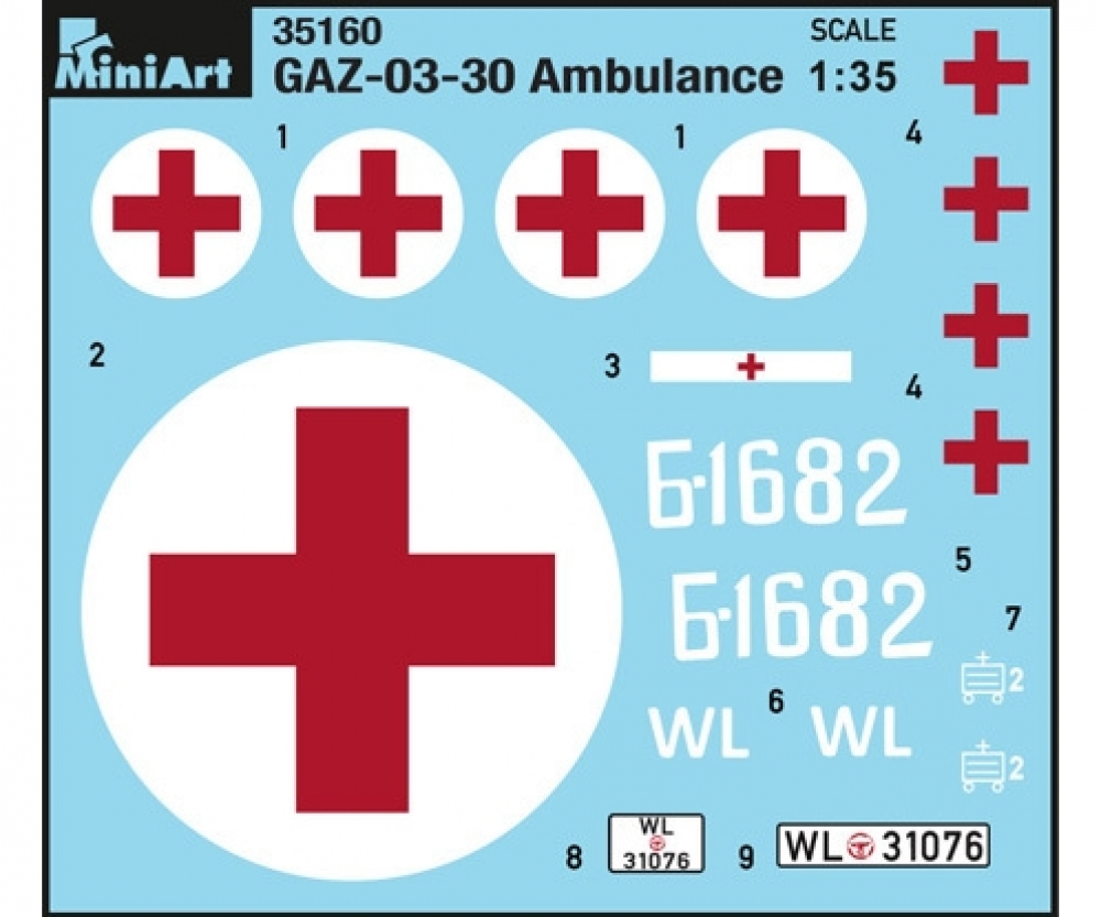 Plastikmodellbau von Miniart 1-35 gaz 03 30 krankenwagen 2achs
