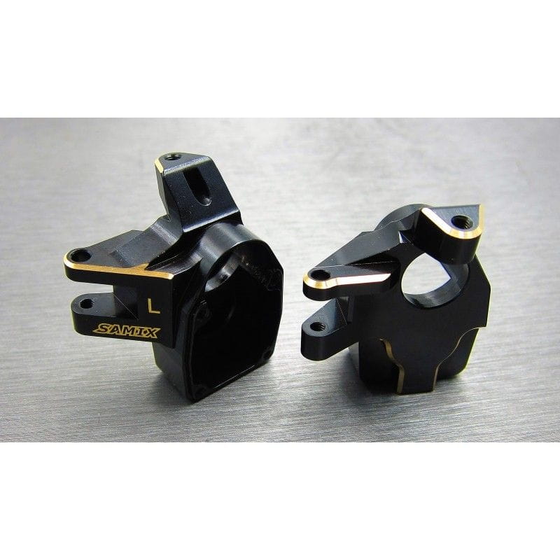 SAMIX Messing Lenkhebel verstaerkt l_r schwarz fuer Axial SCX10-3 - RC-Zubehoer