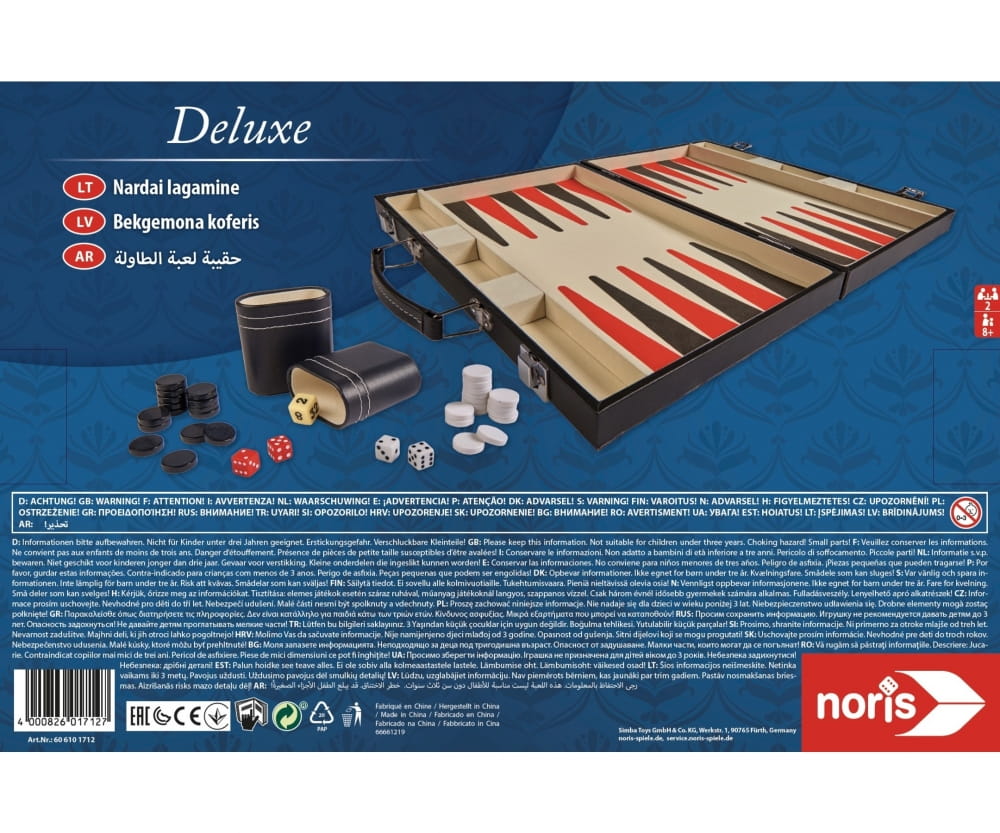 Noris Deluxe Backgammon Koffer - 15"