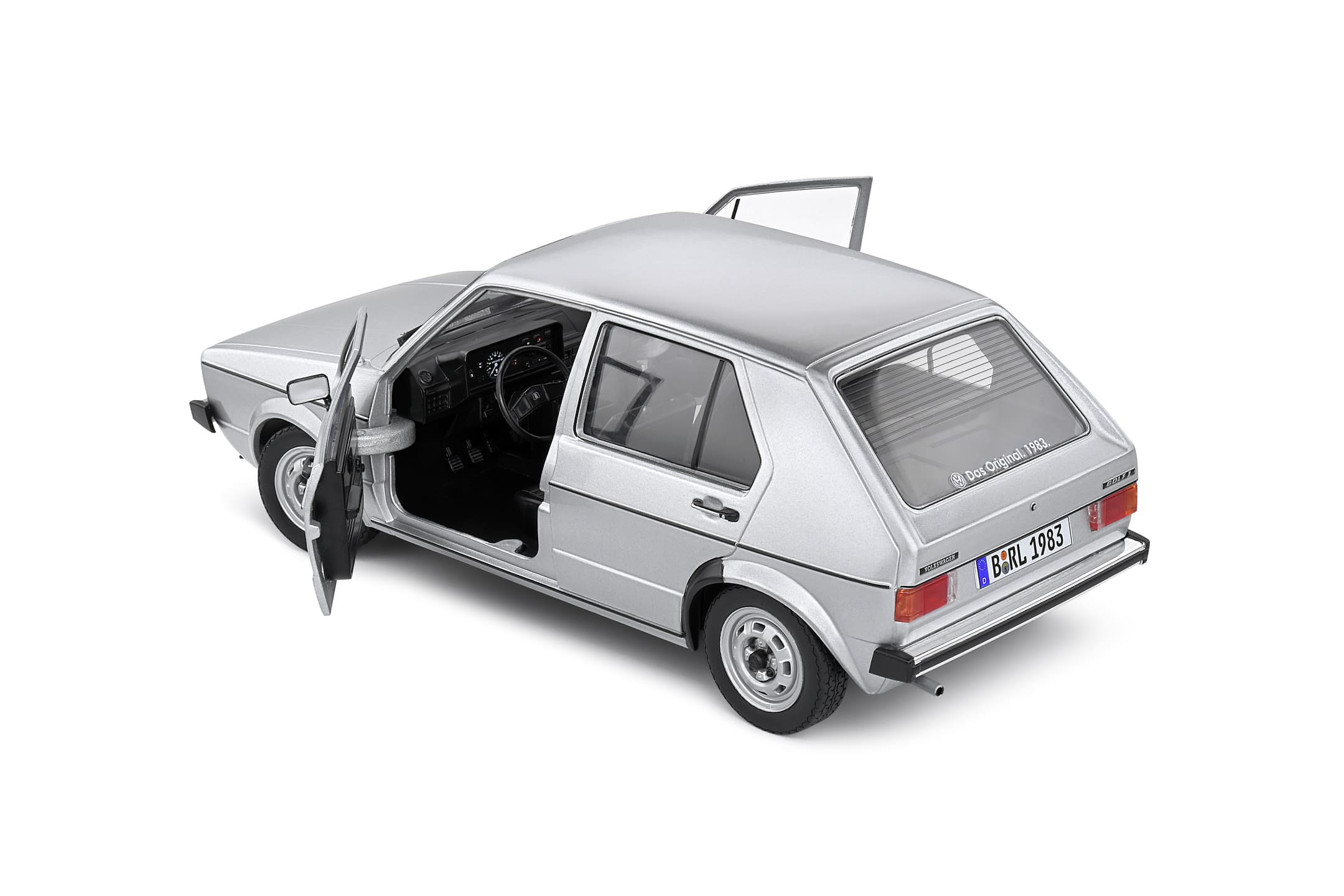 Volkswagen Golf L Modell 1_18 Silber 1983_ Die-cast Metall_ bewegliche Tueren