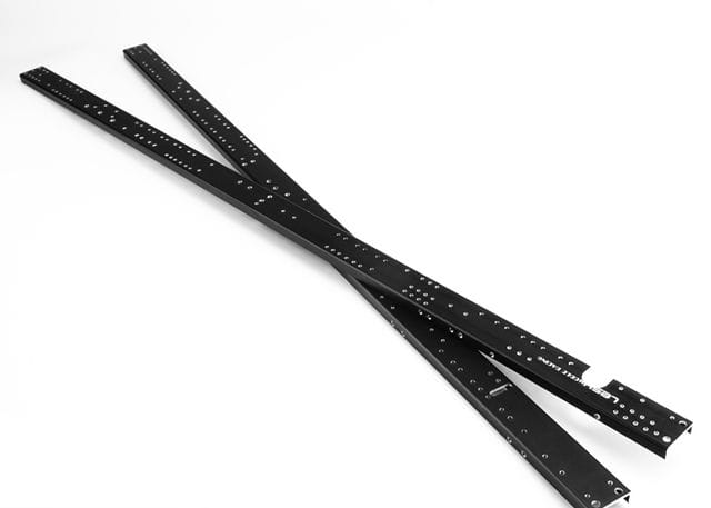 Lesu 1_14 Rahmenprofil 4-Achs lang Alu schwarz mit Gewinde - RC-Zubehoer