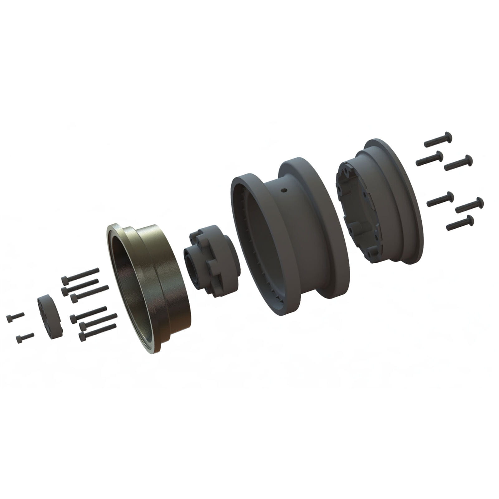 Proline 1_6 Black Rhino Armory Alum 2.9 Dual Offset SCX6 Wheels _2_ Gunmetal - RC-Zubehoer