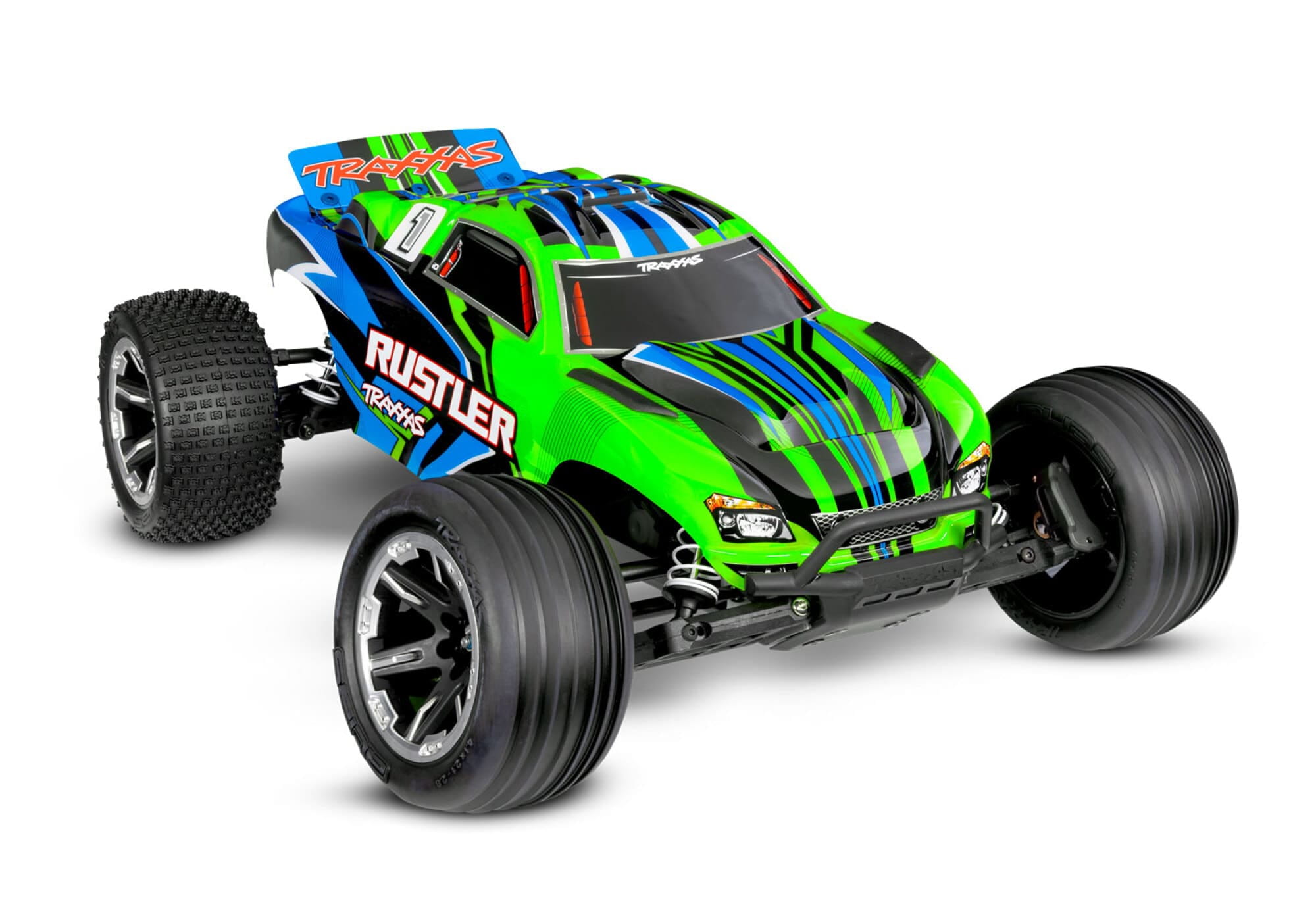 Traxxas Rustler 2WD Gruen RTR mit Akku und Lader