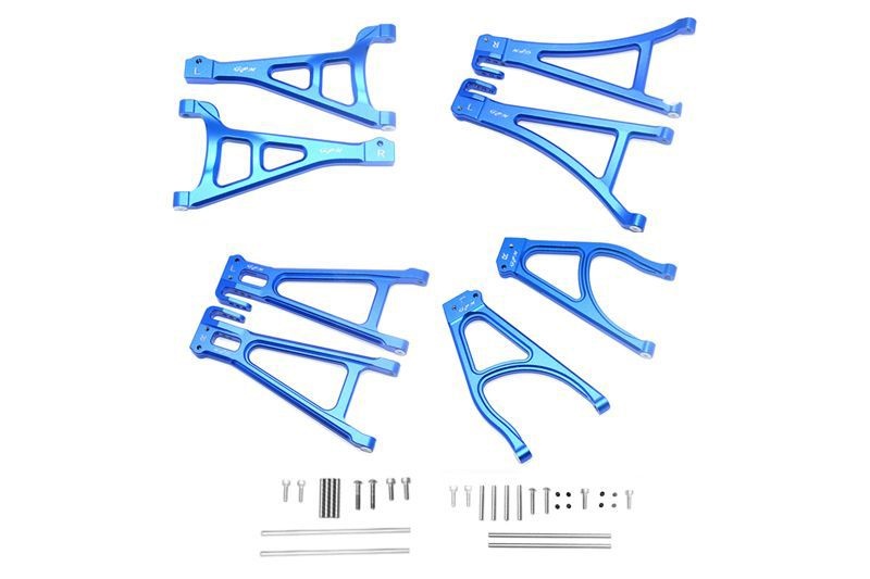 GPM Alu Querlenker Set komplett v_h blau fuer Traxxas 1_10 E-Revo - RC-Zubehoer