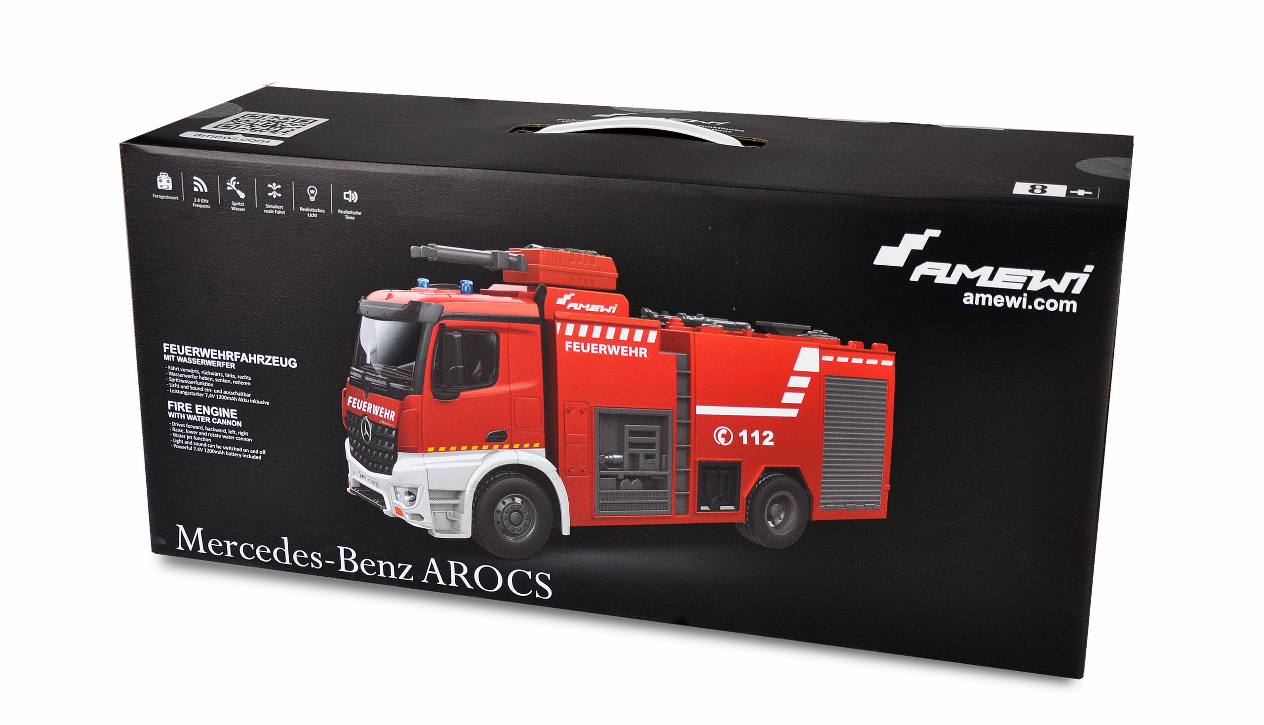 Amewi RC Mercedes-Benz Feuerwehr Loeschfahrzeug 1_18 RTR Lizenz
