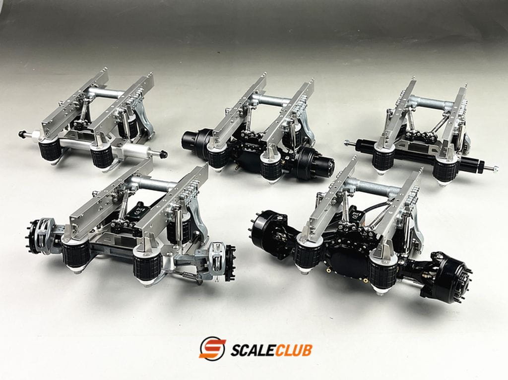 ScaleClub 1_14 Rahmen-Heck m_ Luftfederung u. Lenkachse fuer Alu-Rahmen - RC-Zubehoer