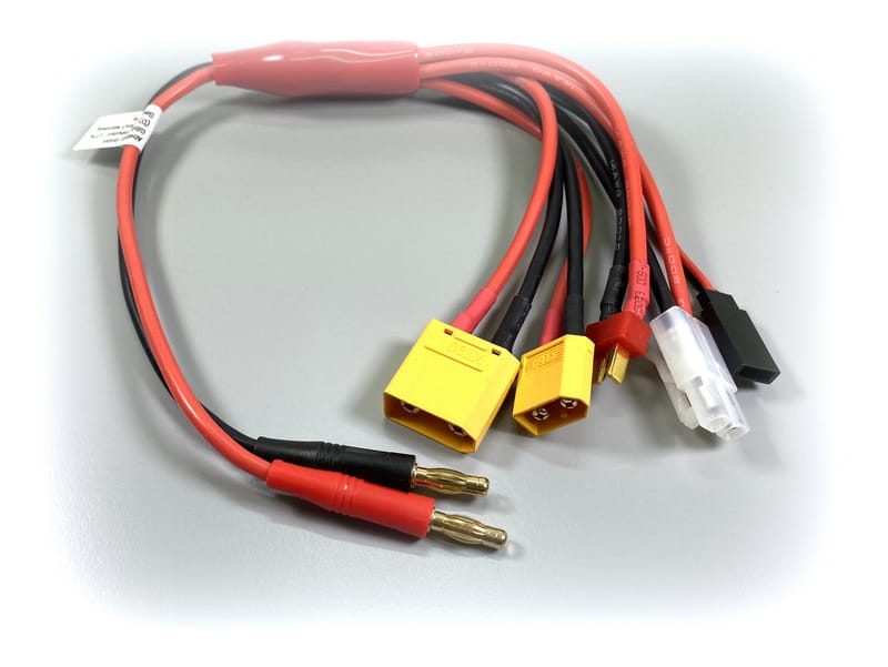 Absima Multi 5 Ladeadapter-Kabel Banane auf XT90/XT60/T-Plug/JR/Tamiya