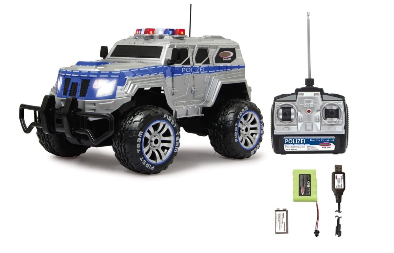 Jamara RC Polizei Panzerwagen Monstertruck 1:12 LED 27MHz