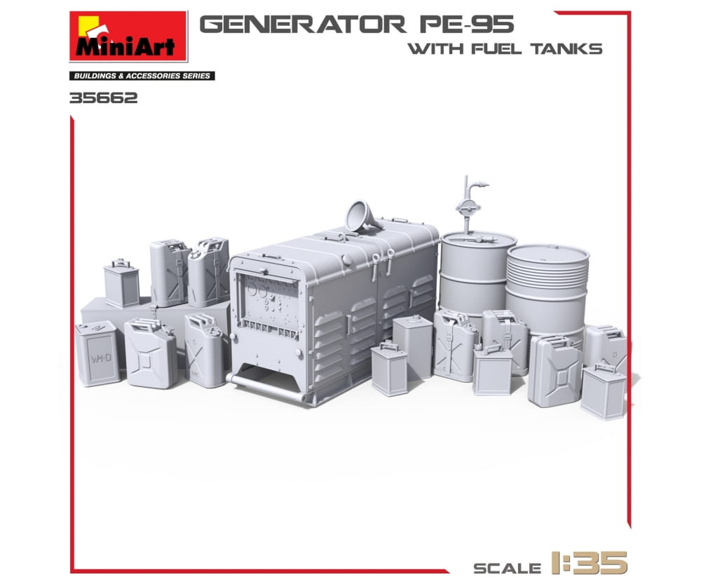 MiniArt 1_ 35 Stromgenerator PE-95 m. Kanistern Plastik Modellbausatz - RC-Zubehoer