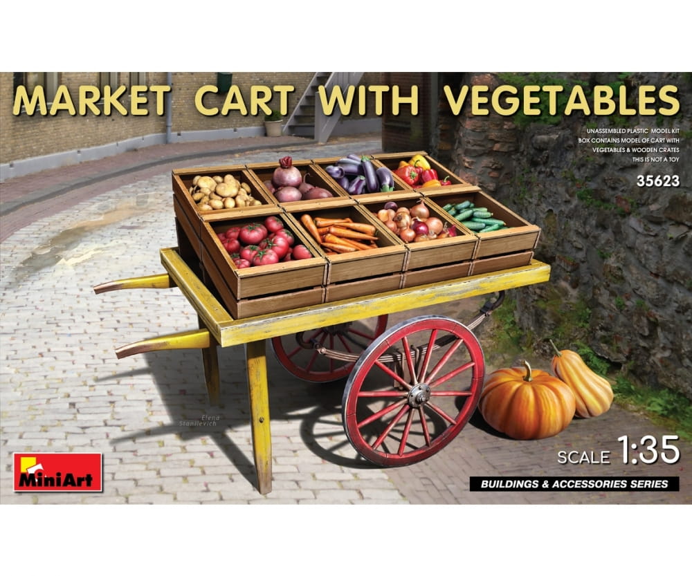 MiniArt 1:35 Marktkarren mit Gemüse Plastik Modellbau
