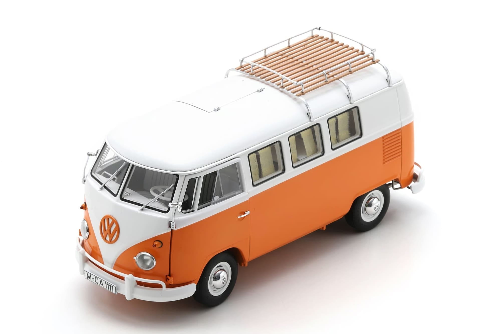 Schuco VW T1 Camper Orange_Weiss 1_18 Sammlermodell