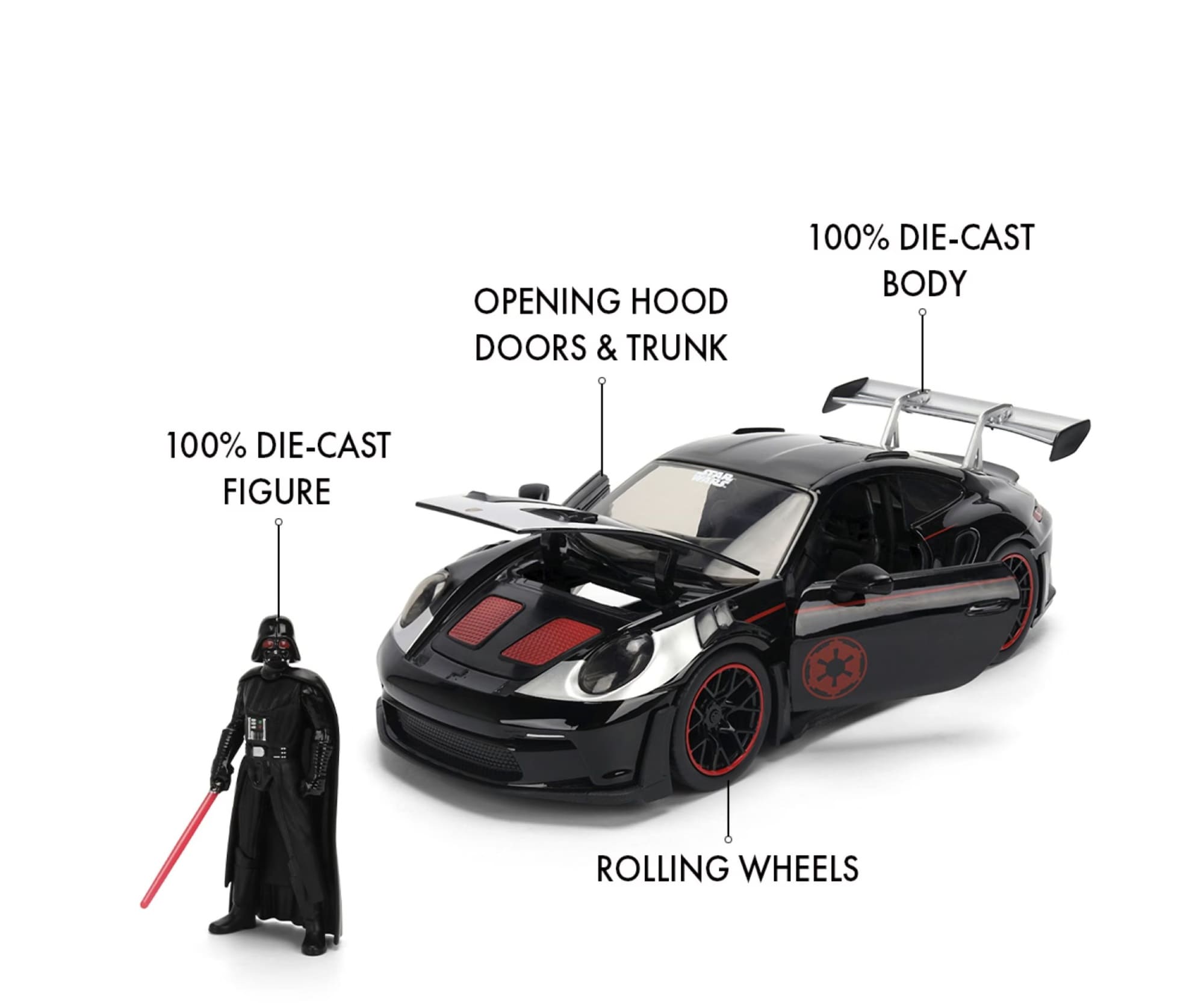 Jada Toys Star Wars Darth Vader Porsche 911 GT3 RS 992 1_24 mit Figur