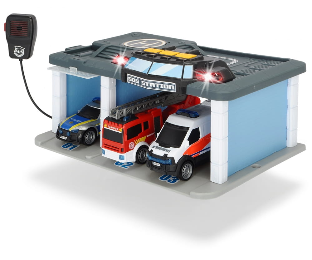 Dickie Toys Rescue Center Rettungsstation mit Polizei Feuerwehr und Krankenwagen