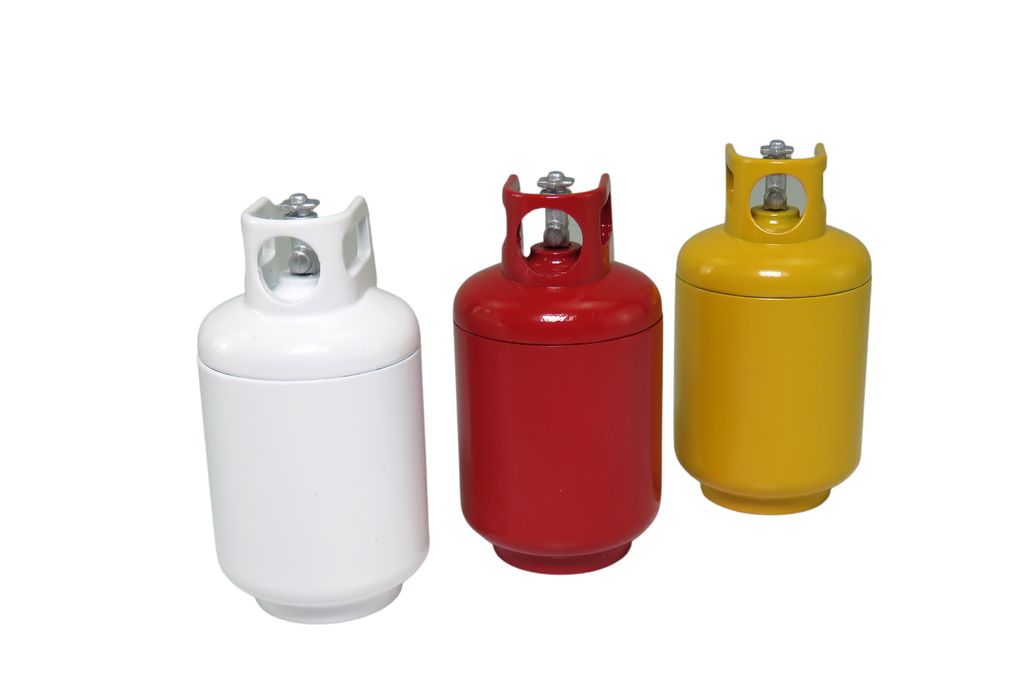 Thicon 1:10 Propangasflasche gelb aus Metall