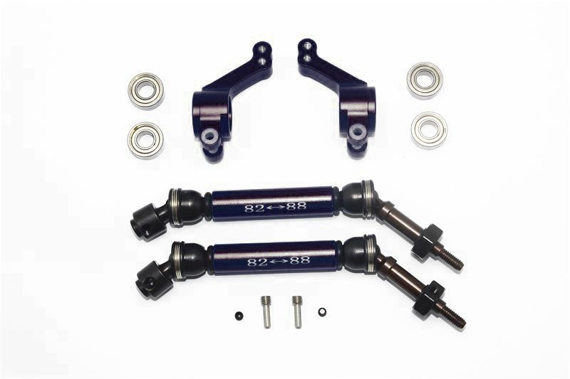 GPM Stahl CVD Alu-Antriebswelle mit Radtraeger hinten schwarz fuer Traxxas Rustler_ Slash 4x4 - RC-Zub