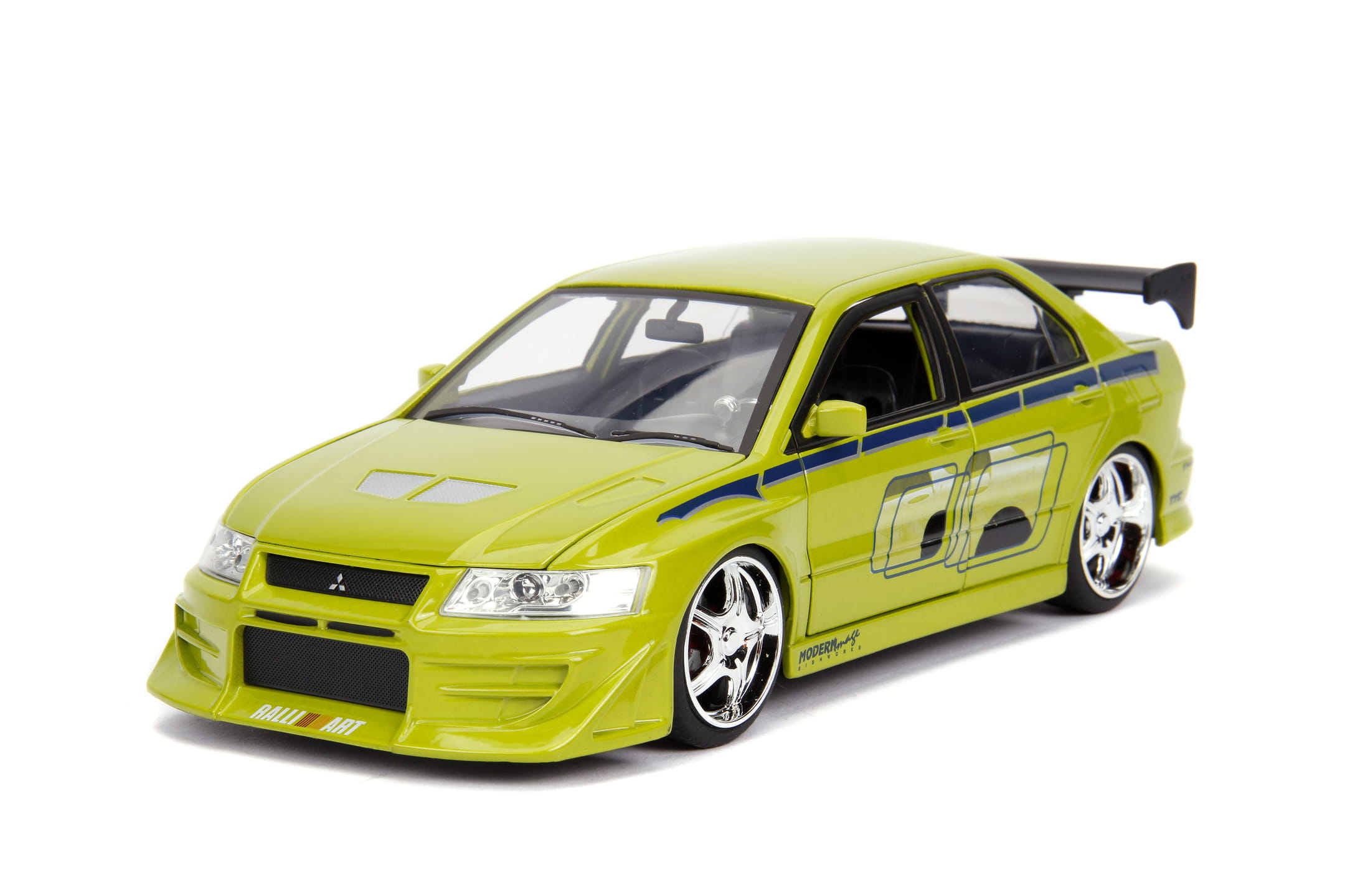 Jada Toys Fast _ Furious 2002 Mitsubishi Lancer Modellauto 1_24 gruen-gelb_