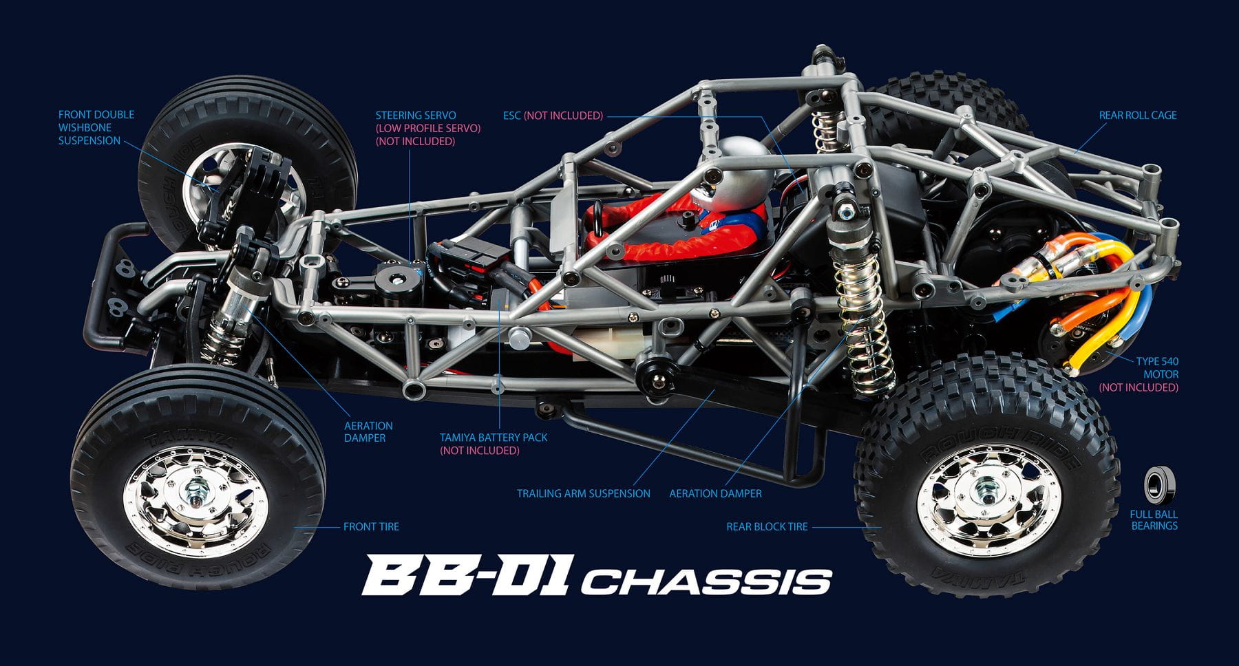 Tamiya RC Buggy BBX 2WD BB-01 Chassi Bausatz