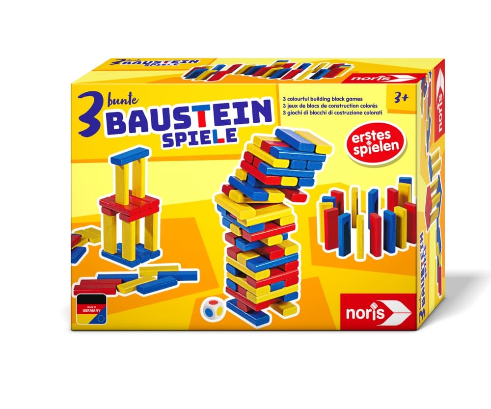 Noris 3 bunte Bausteinspiele