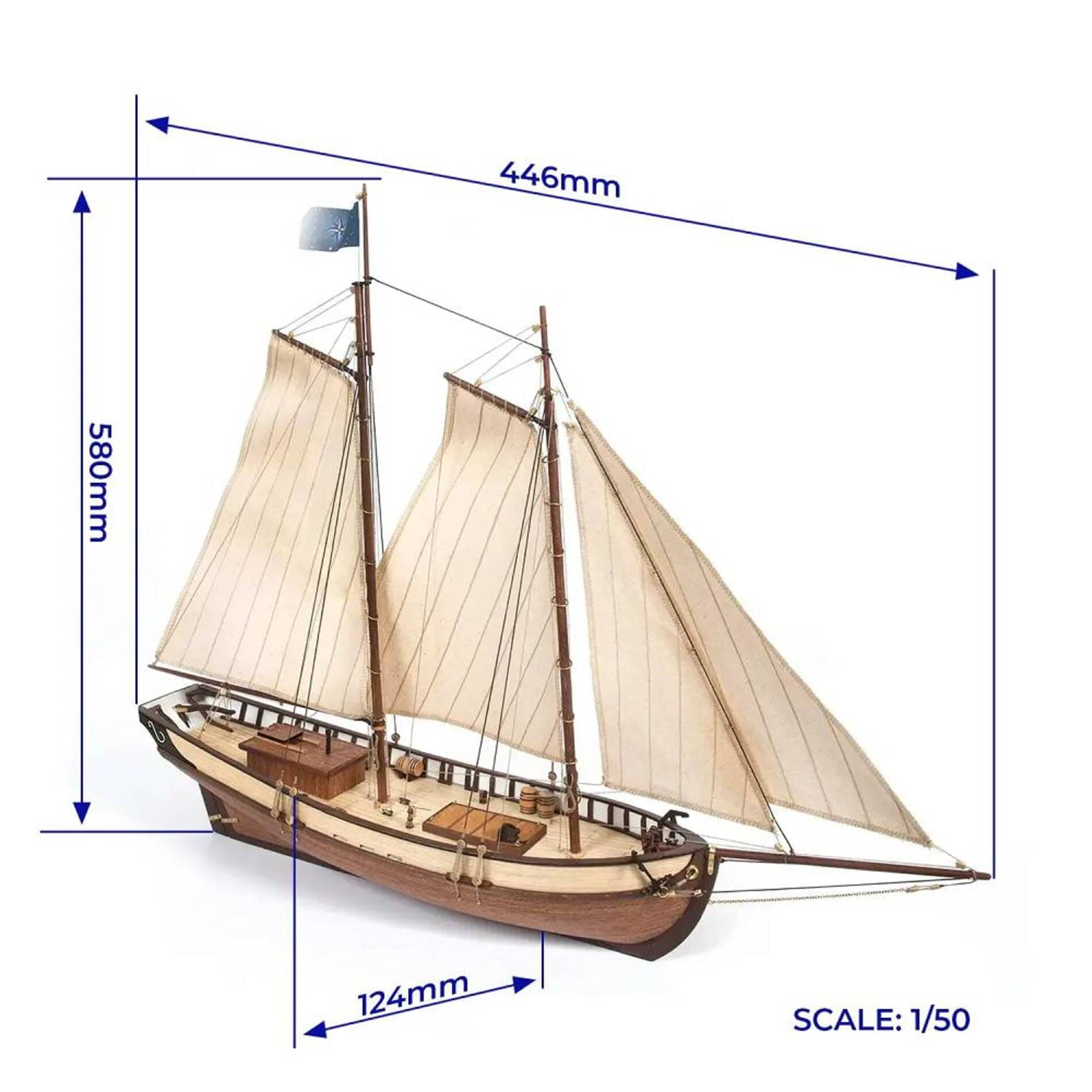 OcCre Polaris Standmodellbausatz 1_50 mit Segeln