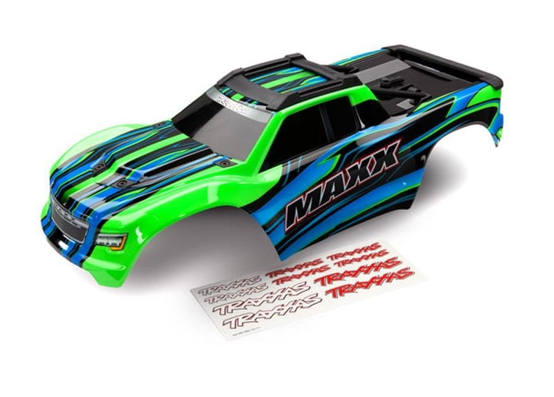 Traxxas Maxx Karosserie grün lackiert für V1 Traxxas Karosserie Maxx gruen lackiert _ Decal Sheet - RC-Zubehoer