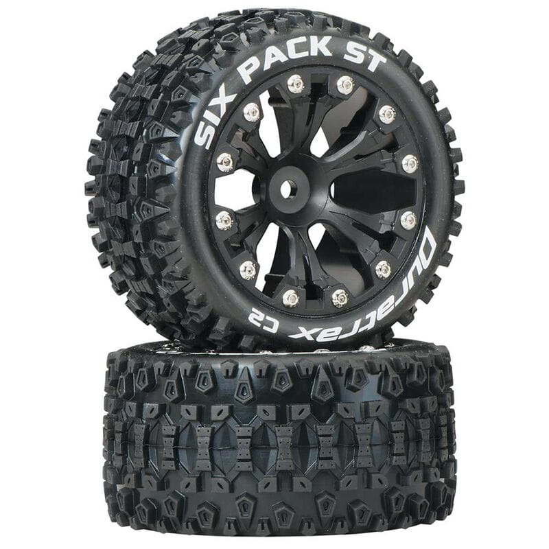 Duratrax Reifen Six Pack ST 2.8 2WD Mounted Rear C2 Black _2_ - RC-Zubehoer