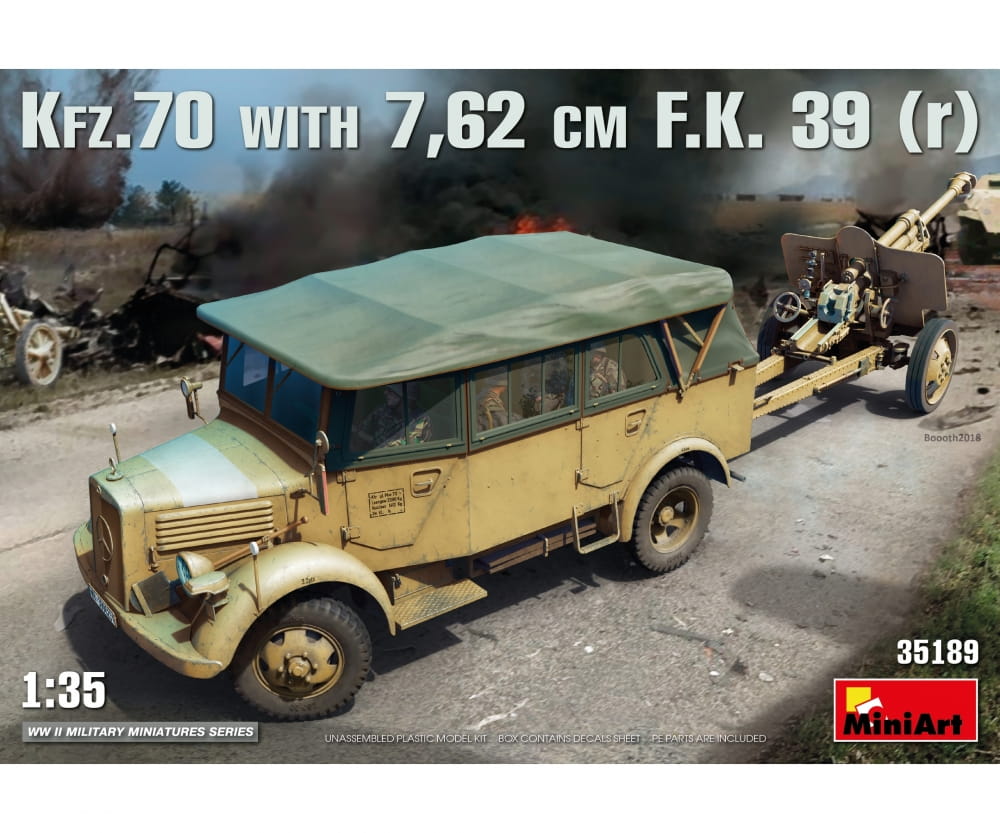 MiniArt 1:35 Deutsches Kfz.70 m. Pak 7,62 c Plastik Modellbausatz
