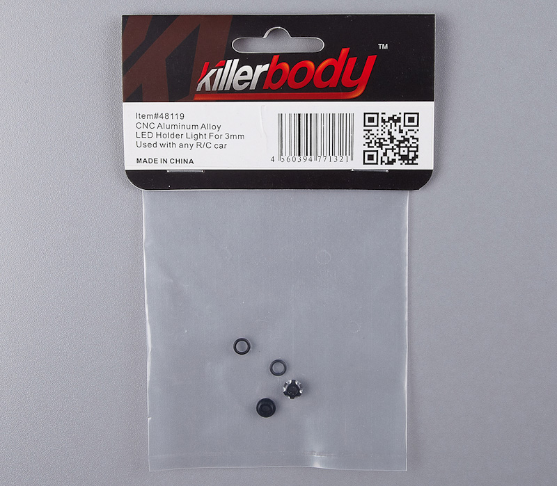 Killerbody LED Aluminium Halter _schwarz_ fuer 3mm LED‘s - RC-Zubehoer