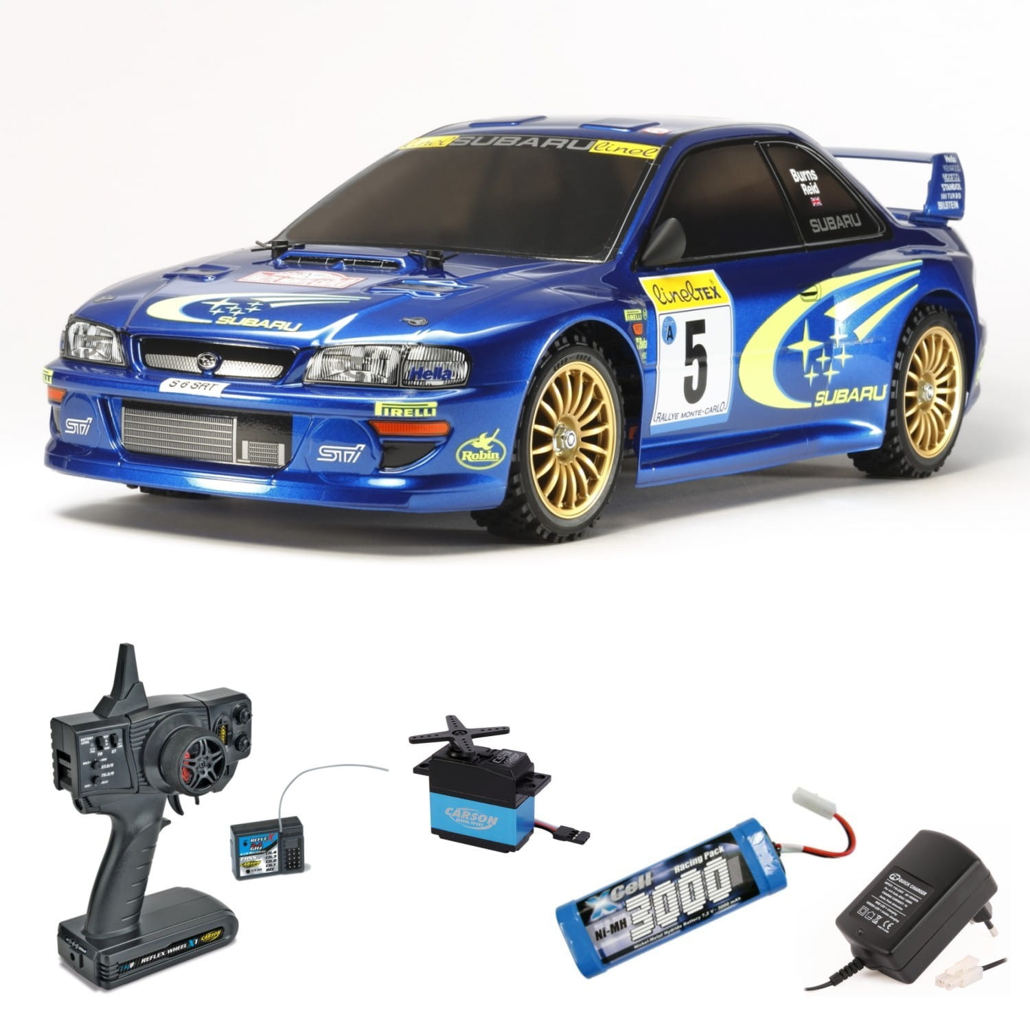 Tamiya RC Subaru Impreza STi MC 99 1:10 2,4Ghz Komplett Set
