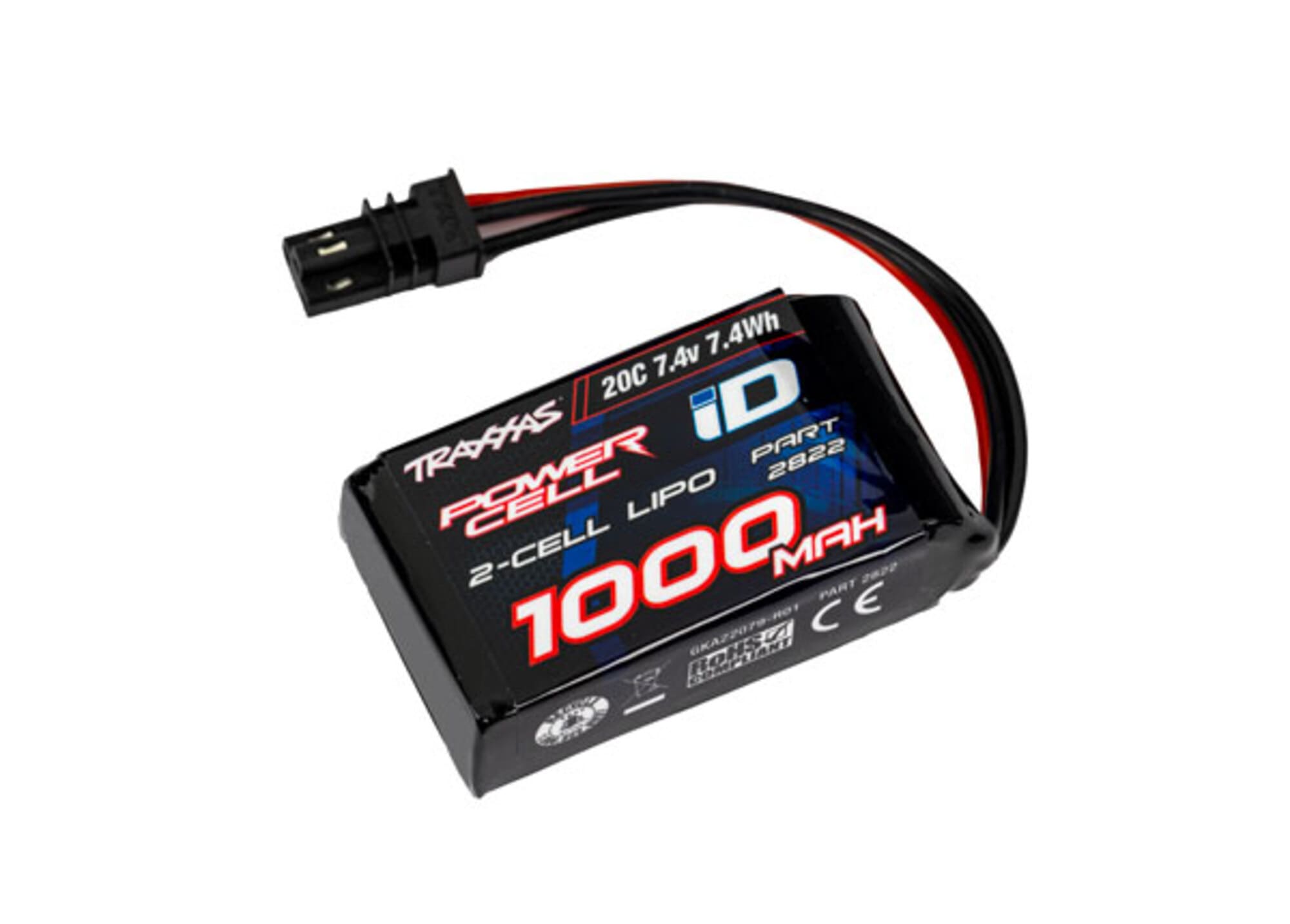 Traxxas LiPo Power Cell 1000mAh 7.4V 2s 20C mit iD-Stecker fuer TRX-4M und mehr