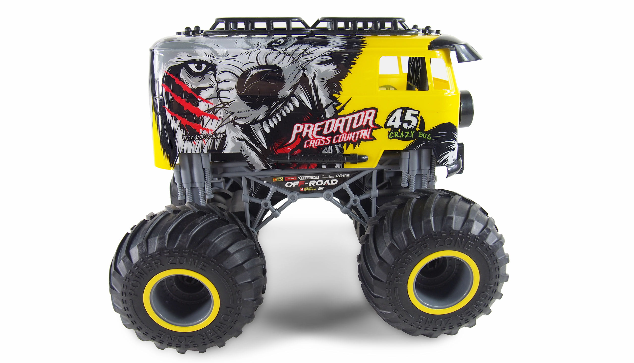 Amewi RC Auto Crazy Bus Monster Truck 1:16 RTR gelb