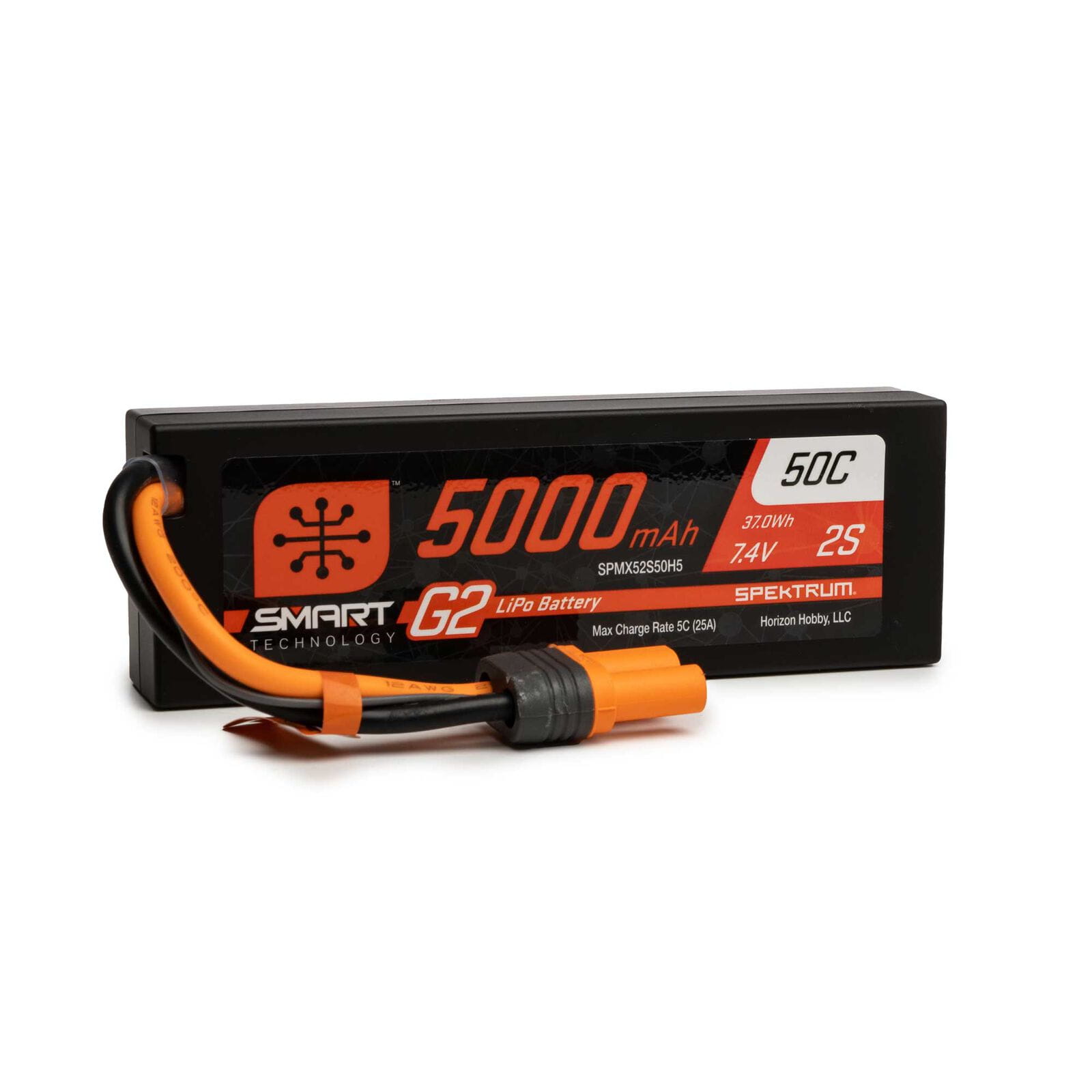 Spektrum Lipo Akku 5000mAh 2S 7,4V Smart G2 50C Hard Case IC5 Spektrum Lipo Akku 5000mAh 2S 7,4V Smart G2 50C Hard Case IC5