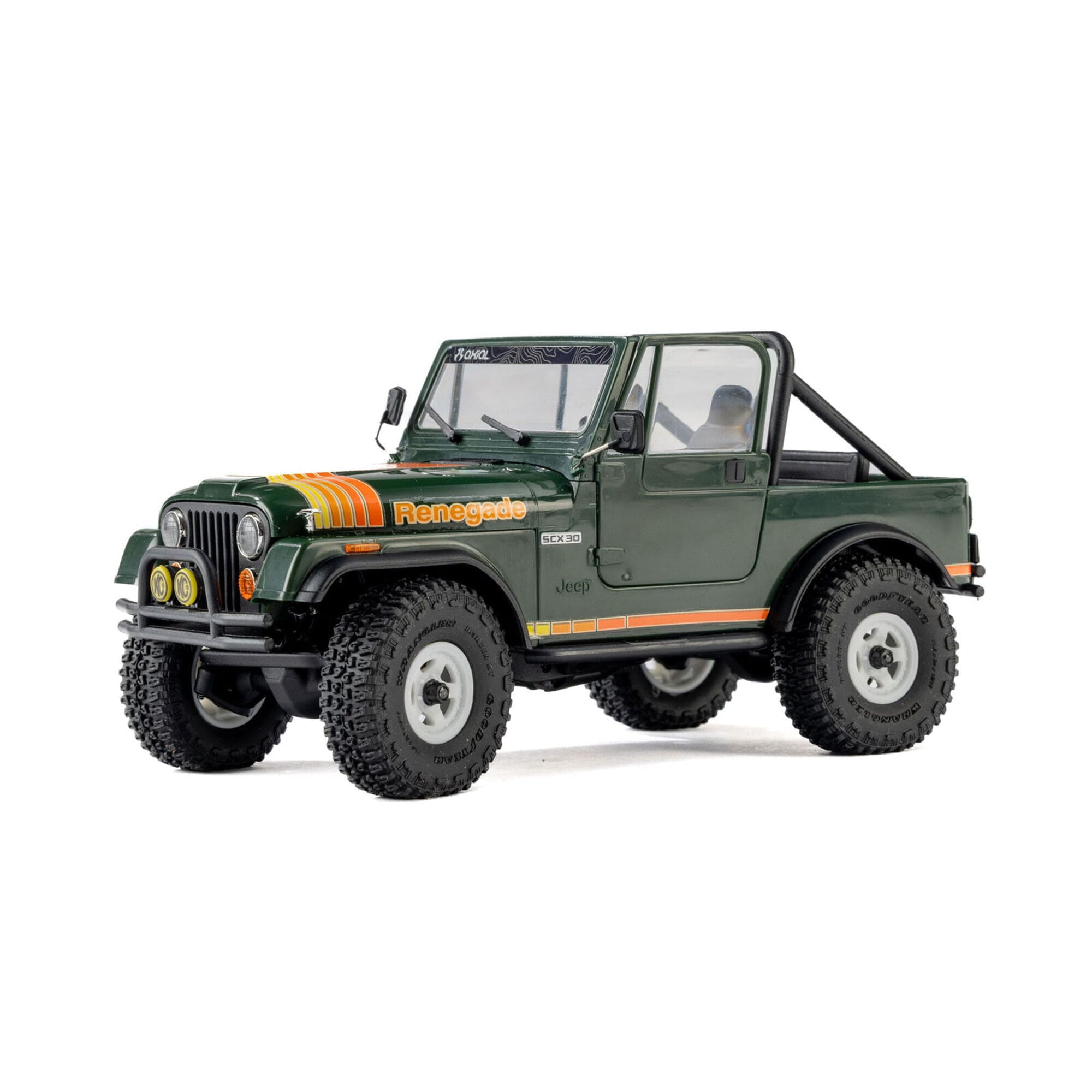 Axial SCX30 Jeep CJ-7 Renegade 1_30 RC Crawler RTR Gruen mit Goodyear Reifen und Allradantrieb