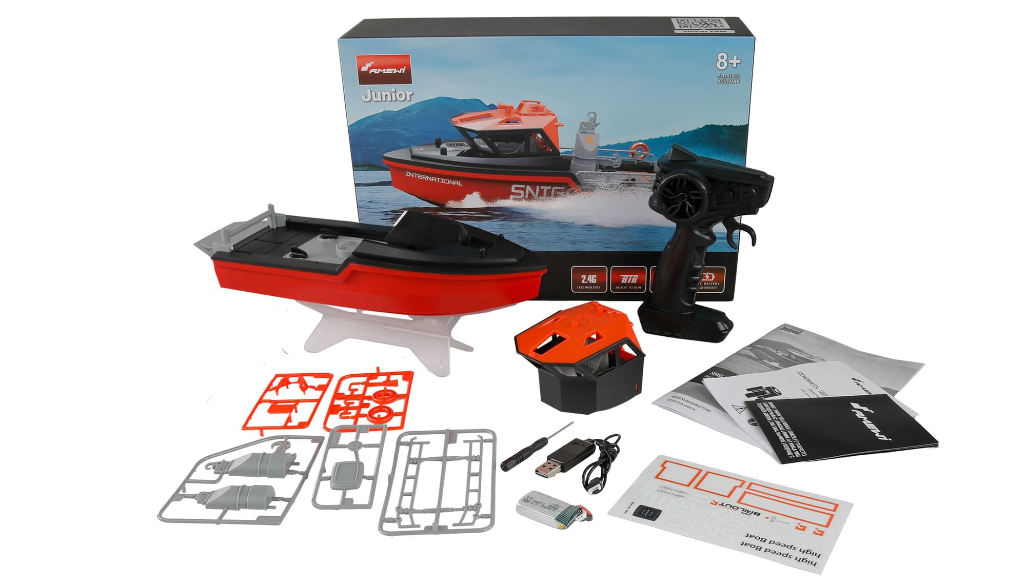 Amewi RC Rettungsboot brushless Jetantrieb 320mm RTR schwarz_rot - Art_-Nr. 26117