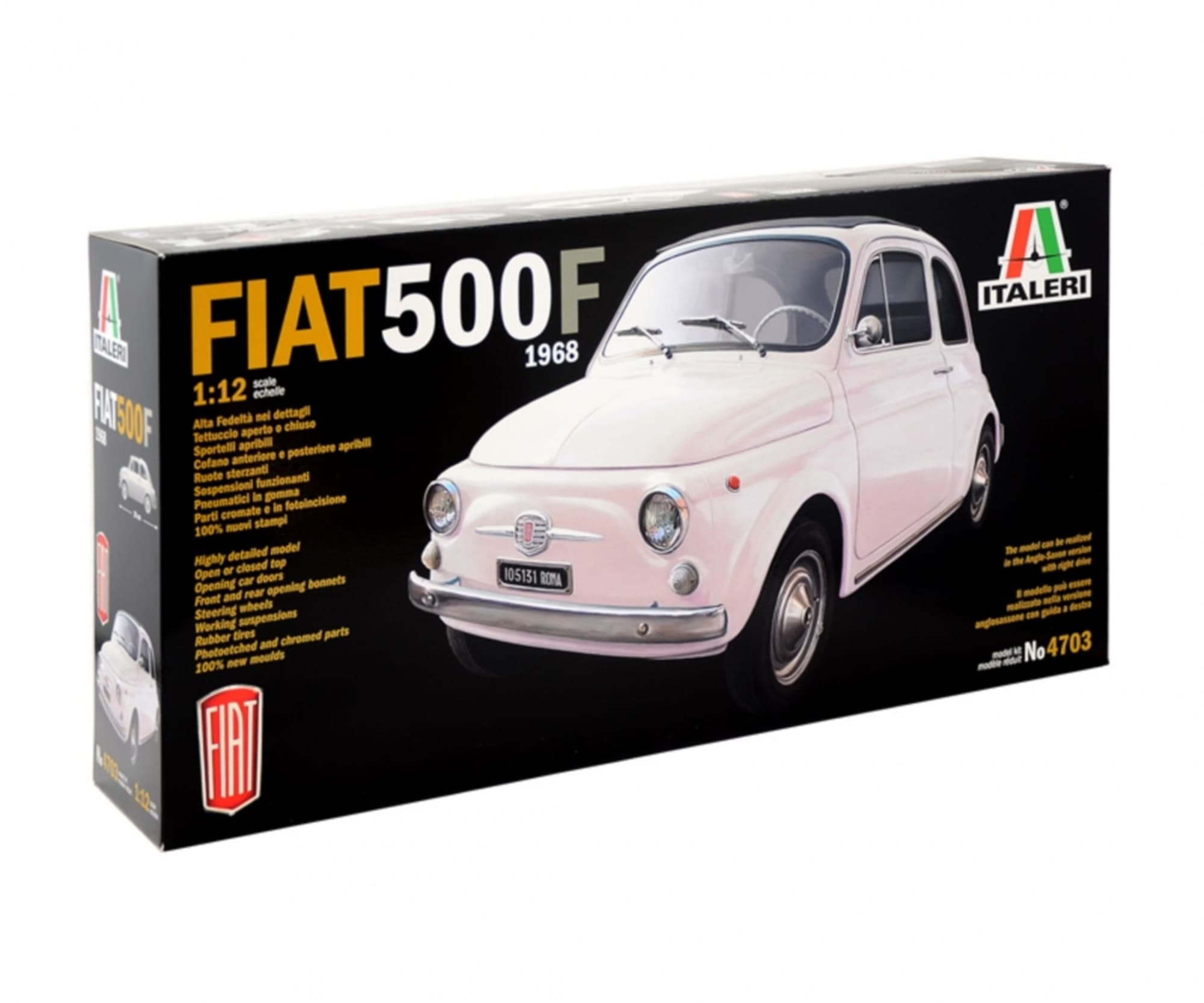 Plastikmodellbau von Italeri 1-12 fiat 500f 1968 version