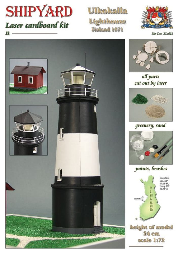 Shipyard Leuchtturm Ulkokalla Lighthouse 1871 1:72 Laser Kartonbausatz Shipyard Leuchtturm Ulkokalla Lighthouse 1871 1:72 Laser Kartonbausatz