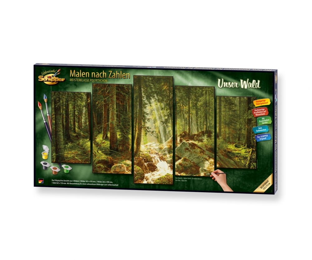 Schipper Malen nach Zahlen Unser Wald Polyptychon 5-teilig 132 x 72 cm