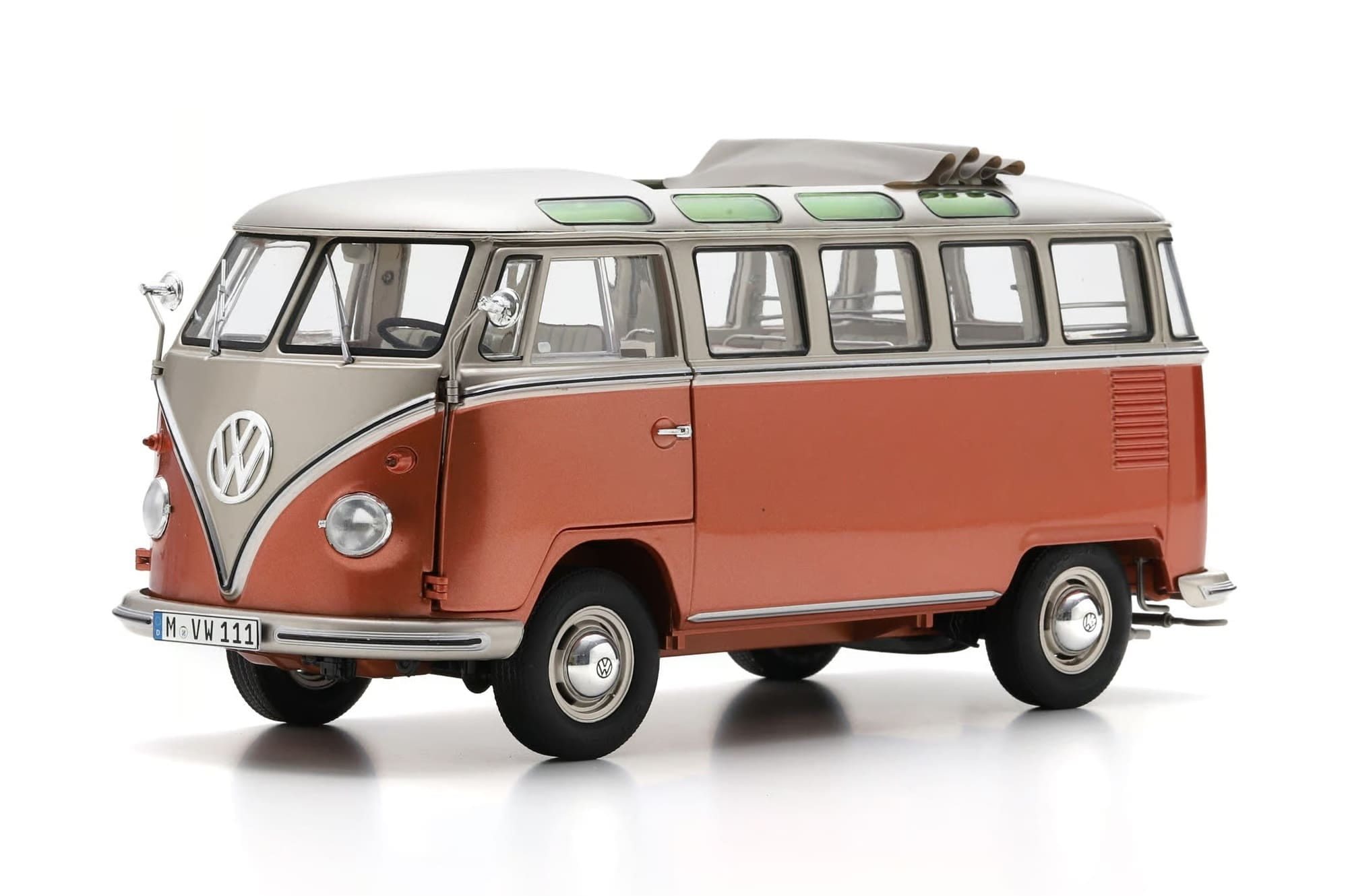 Schuco VW T1 Samba 1962 Orange_Metallgrau 1_18 Sammlermodell
