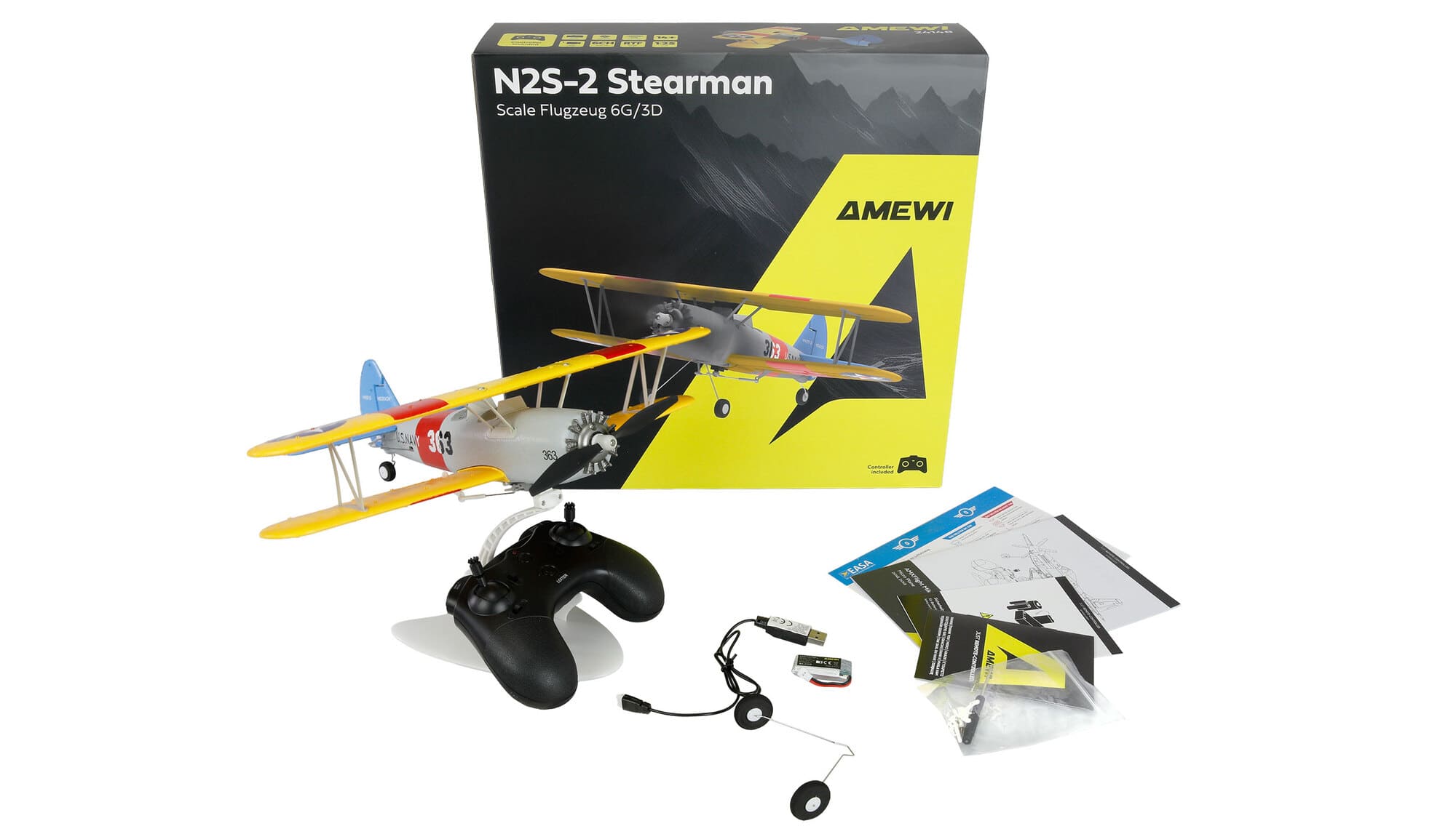 Amewi AMXFlight N2S-2 Stearman RC Flugzeug 24150 6-Kanal RTF