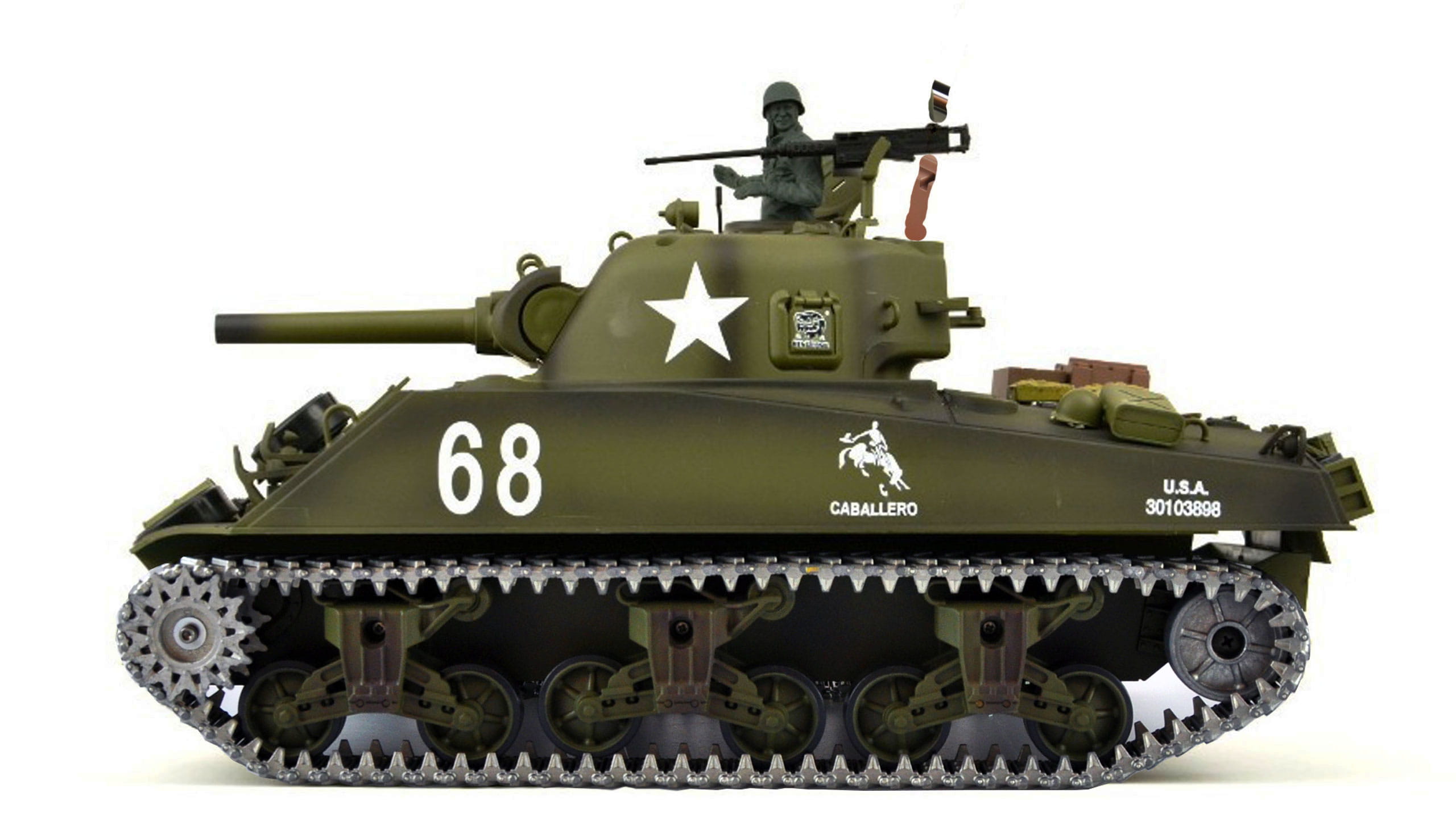 Amewi RC Panzer U.S. M4A3 Sherman 1:16 Professional Line IR BB