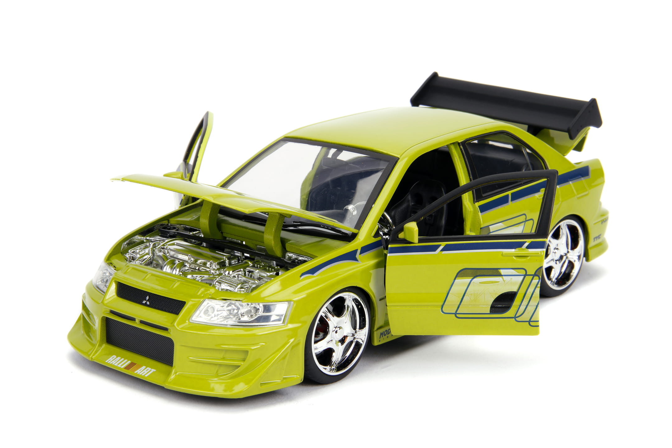 Jada Toys Fast _ Furious 2002 Mitsubishi Lancer Modellauto 1_24 gruen-gelb_