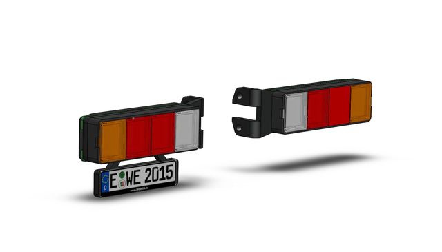 Wedico 4-Kammer LED-Rueckleuchten mit Nummernschild - RC-Zubehoer