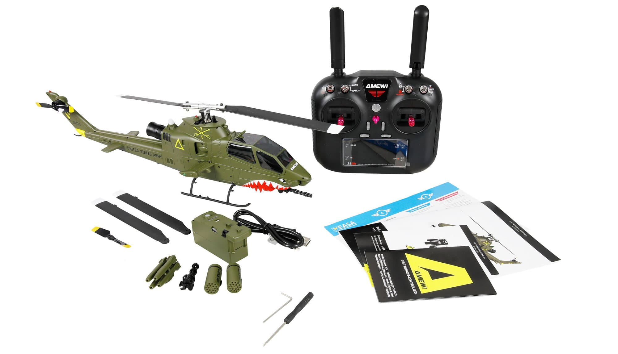 Amewi RC Bell AH-1 Cobra Pro GPS Helikopter 8-Kanal 3D 6G