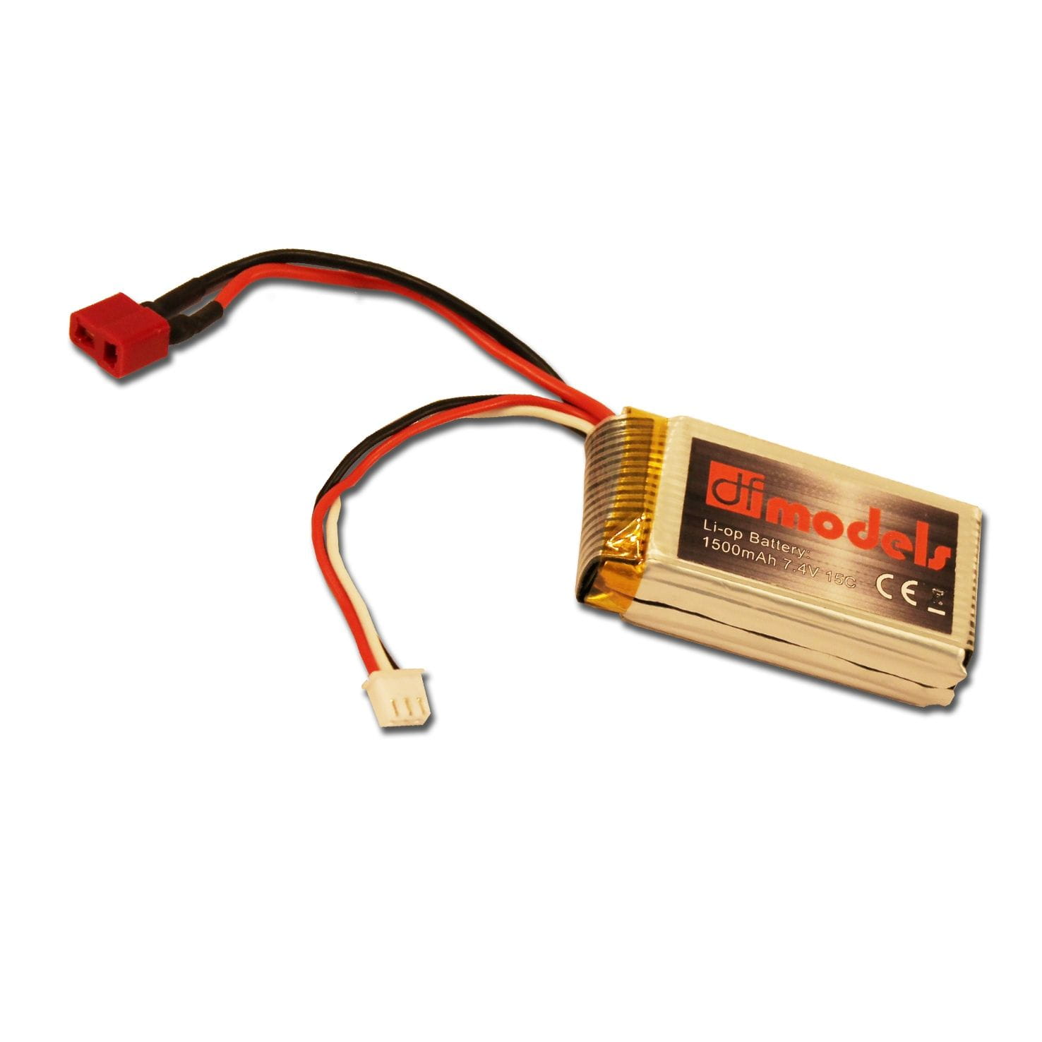 DF Models Lipo Akku 7_4V 1500mAh mit T-Plug Stecker - RC-Zubehoer