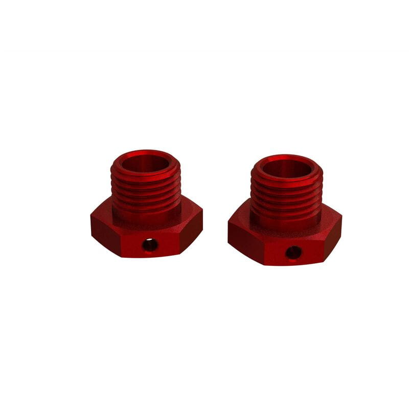 Arrma Aluminum Wheel Hex 17mm 14.6mm Thick Red (2)